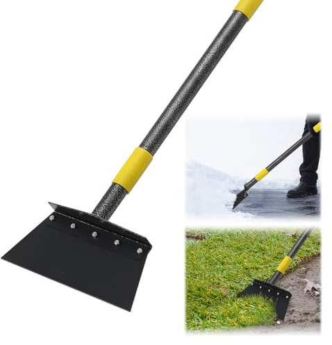 Garden Flat Shovel, 60 Multifunctional Cleaning Shovel, Manual Weeder Heavy Duty Metal Floor Scraper Garden Tool for Lawn Digging, Weeding, Scraping, Ice Remove, Edging