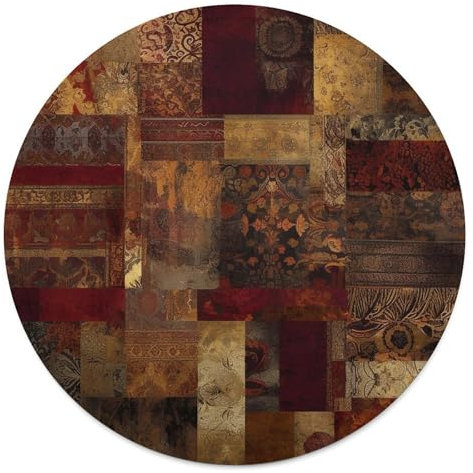 Morbida coperta circolare divertente con stampa patchwork modello coperta in flanella per letti divani campeggio