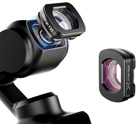 Objectif Grand Angle ULANZI F35 Pocket 3, Objectif Grand Angle 112° Compatible avec Les Accessoires DJI Osmo Pocket 3, Support magnétique, revêtement Double Face, Verre Optique HD