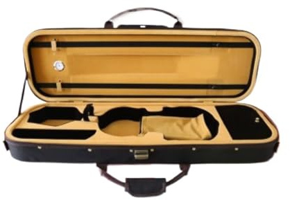 Violinkoffer Rucksack Geigenkoffer, Leichter Geigenkoffer Mit Schloss, Schaumstoff-Geigenkoffer, Geigentasche(Yellow,4/4)