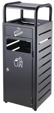 Cubo de Basura para Exteriores, Cubo de Basura Vertical de Acero para Exteriores, Cubo de Basura para Exteriores con extintor, Cubo de Basura para Cocina, A (B)