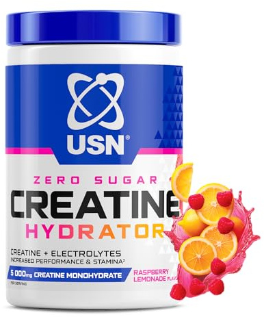USN Creatine Hydrator Powder | Creatine Monohydrate with Electrolytes | Hydration, Strength & Performance Support | Intra Workout for Endurance & Recovery | 330g (30 Servings) | Raspberry Lemonade