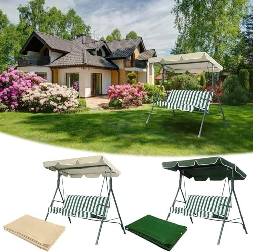 MYRDBT Outdoor Patio Swings Canopy Top Cover, Garden Seat Replacement Double Replacement Oxford Cloth Canopy Top Set Outdoor Patio for Backyard, Convertible Canopy Hanging Swings Glider Lounge Chair