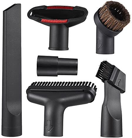 6 Piece Brush Heads Kit for V6 V7 V8 V10 V11 V15, Soft Horse Hair Round Dusting Brush, Mattress Tools, ABS Material Adapter