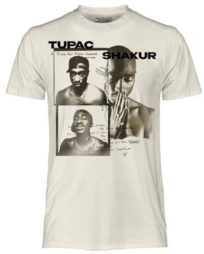 CRAZY FOR ROCK Tupac T Shirt Ufficiale Poetry. Maglietta Unisex in Cotone. Maglia vestibilità Regular per Adulto e Ragazzo