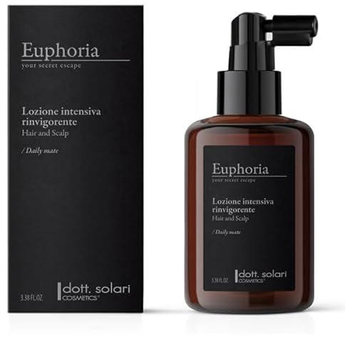 Dott. Solari Euphoria Lozione Intensiva Rinvigorente per Capelli e Cuoio Capelluto, 100 ml, con Ginseng e Serenoa, Trattamento Anticaduta