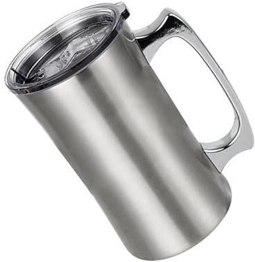 Vasos de cerveza de acero inoxidable con aislamiento de doble pared para bebidas frías y calientes, viajes, camping, regalo, vasos de cerveza aislados de doble pared con tapa