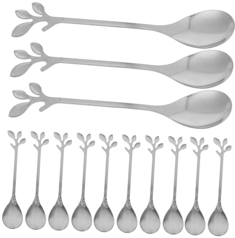 Luxshiny 20 Piezas Cucharillas Pequeñas Inoxidable con Diseño de Plateada Cucharas para Café y Postres Resistentes y Fáciles de Limpiar para Uso Cocina Eventos y Celebraciones