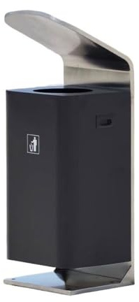 yixinzi-2024 Papelera de Acero Inoxidable for Exteriores, Estilo Sencillo, Doble contenedor, Metal Cubos de Basura al Aire Libre