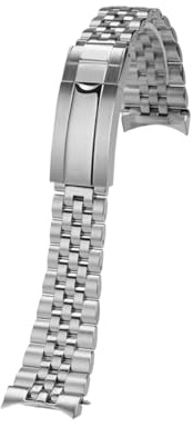 WTNZBAEM Solid Arc Edelstahl-Metall-Uhrenarmband, kompatibel mit Casio Swordfish Series MDV-106 MDV-107, modifizierte Edelstahl-Uhrenkette(Silver)