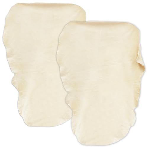 2 Stück 40 X 60 cm Auto Ledertuch, Super Saugfähig Fensterleder Echt Leder, Fusselfrei und Hinterlässt Keine Spuren, Trockene und Nasse Anwendung, Ledertuch Autopflege für Autos, Fenster und Glas