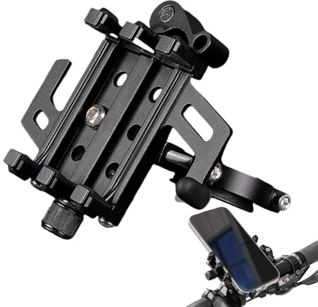 Supporto per telefono da bicicletta – Supporto per smartphone da bicicletta resistente e antiscivolo, regolabile e sicuro | Supporto ammortizzante stabile, controllo di rotazione Wide-Fit