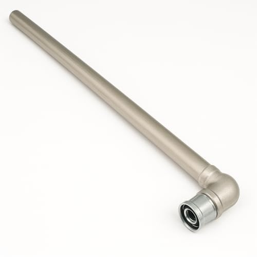 Raccordo a gomito cromato per termosifone, 16 x 15 mm, in rame x 300 mm, per sistemi di riscaldamento, finitura durevole