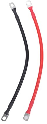 Chrees 6 AWG Battery Cable 18 Inch Tin Plated Copper Cable Lugs Solar Marine Motorhome Car Motorcycle Temperature Resistant Up to 200°C Pure OFC Copper Wire with Silicone Insulated
