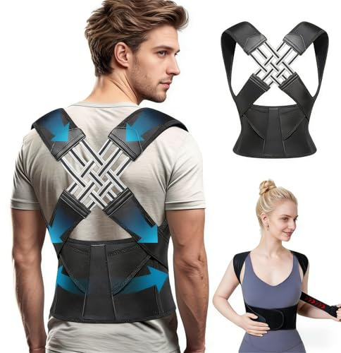 bergxperten Ceinture Bruvella Soulage les douleurs dorsales et améliore la posture,Correcteur de Posture Ajustable, Support Dorsal pour Bureau, Maison et Salle de Sport,Unisexe