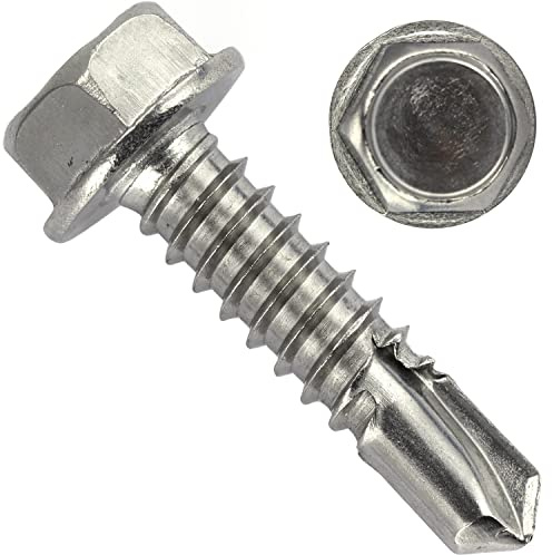 OPIOL QUALITY® Bohrschrauben mit Sechskantkopf und Bund (Form K) 4,8x32 aus Edelstahl A2 V2A (10 Stück) nach DIN 7504/ISO 15480 Selbstschneidend Blechschrauben Schnellbauschrauben Außensechskanm