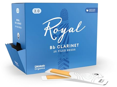 D'Addario Royal Organic Bb Klarinettenblätter Stärke 2.0, 25er-Pack