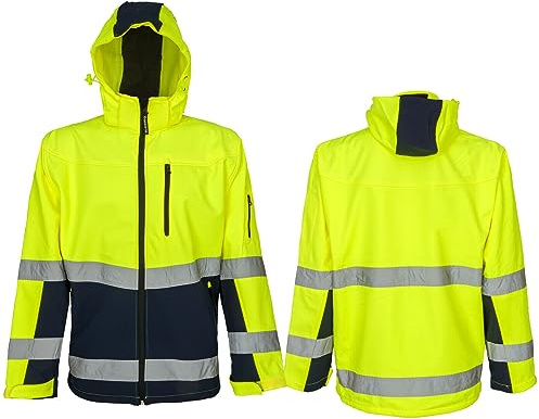 Consorte Softshell Arbeitsjacke Wasserdicht Winterjacke Warnjacke Gelb (Snow-H-Z)