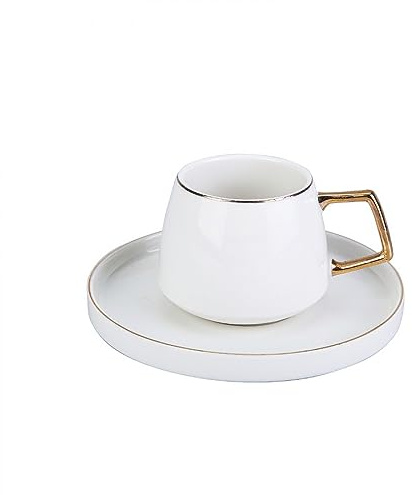 Karaca Saturn Teeservice fur 2 Personen, 2 Teetassen, Porzellan, fur Kaffee, Tee, Milch, turkischer Kaffee-Espresso Set-Türkisch Traditionalkaffee Tasse