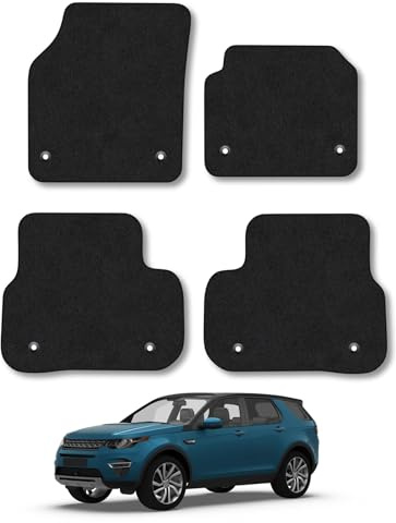 Land Rover Discovery Sport (2015-2020) Car Mats Accessories Tailored Fit Carpet Floor Mats Non Slip Black Trim Full Coverage Compatible Accessory Front Rear Set Anti Slip Granulated Backing Clips