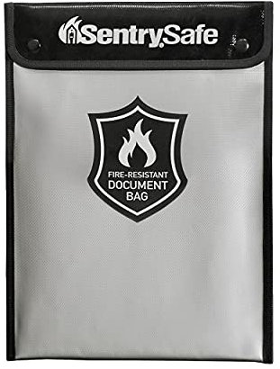 SentrySafe Fire and Water Resistant Bag with Zipper for Documents, 1.5 x 11 x 15, FBWLZ0