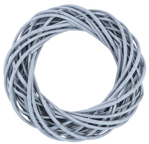 VOSAREA Christmas Willow Wreath Form Willow Woven Wreath DIY Cypress Rattan Garland Natural Twig Garland for Home Decor and Crafts (Gray)