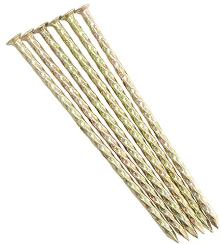 50 Pcs 6-Inch Landscape Stakes, Spiral Metal Galvanized Landscape Spikes, Garden Nails for Artificial Turf, Paver Edging, Weed Barrier, Timber, Carpentry and More
