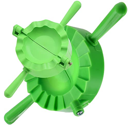 KADAX Dumpling Maker, Red/Green Shapes for Dumpling and Ravioli, Pierogi Maker, Dumpling Cutter, Manual Dough Press, Dumpling Maker Machine (Green/1 Piece)