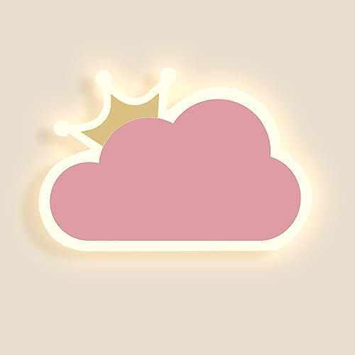 niuniaj Aplique Pared Interior 14W 1550LM Aplique Pared con Forma de Nube,Lampara Pared Infantil,Blanco cálido Blanco neutro Blanco frío Tricolor,220V lampara pared Dormitorio Infantil(Rosa)