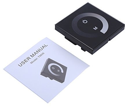 Aramox Pannello a Sfioramento Monocolore Dimmer Controller per Interruttori a Parete Striscia Luminosa a LED DC 12V-24V (Nero)