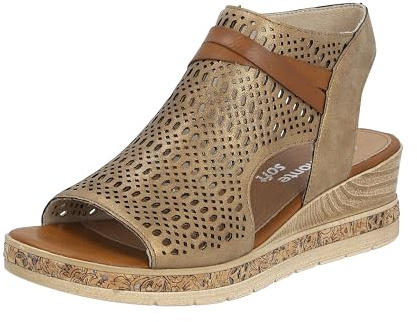 Remonte Women's Ankle Sandals D3075, Women's Sandals, Metallic 90, 6 UK