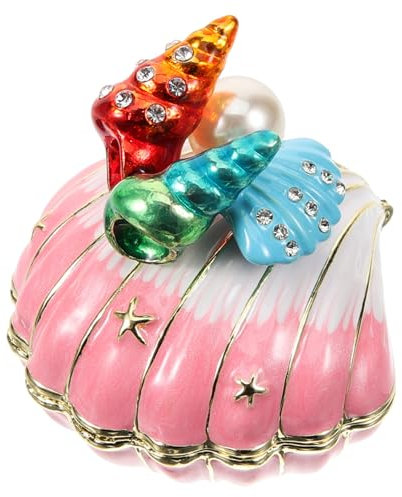 IMIKEYA Muschelbox in Muschelform Für Schmuckaufbewahrung Schmuckschatulle Aus Muscheln Dekorative Aufbewahrungsbox Für Kleinigkeiten Ohrringe Und Ringe