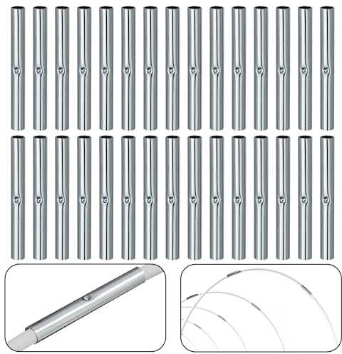Metallhülsen Gewächshaus-Hoops 30 Stück Verbindungsstücke Metallberbinder für 5 mm Glasfaser Pflanztunnel Silber