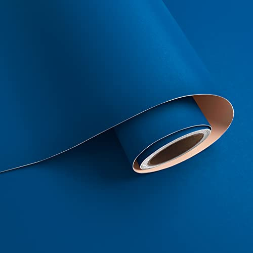 VaryPaper Tapete Selbstklebend Blau Klebetapete Selbstklebend Wand 40cmx800cm Klebefolie Möbel Blau Matt Dekofolie Möbelfolie Selbstklebend Arbeitsplatte Folie Wandtapete Wohnzimmer Badezimmer Schrank