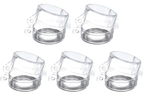 sourcing map Stop Button Cover, 1.77x1.77x1.18 Round Transparent Push Button Switch Cover with Adhesive for Push Button 5pcs