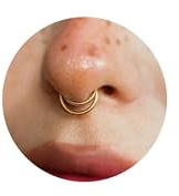 NONTAI 16G Double Septum Ring Layered Septum Clicker Stacked Daith Hoop Septum Hoop Gold Cartilage Hoop 8mm