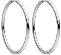 Purelei Echo Ohrringe, (Gold, Silber, Rosegold), Wasserfeste Ohrringe für Damen, Creolen aus Edelstahl, Geschenk für Frauen, 40mm Durchmesser (Silber)