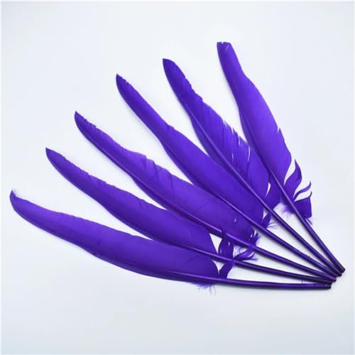 Bunte Truthahnfedern, Entenflügel, Federstift, 25–30 cm, für Hochzeit, Party, Dekoration, Feder, Lila, 10 Stück