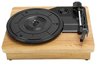 CNBYDK Giradischi in Vinile Portatile, Giradischi in Vinile a 3 velocità 33/45/78 Giri con Altoparlante Stereo, Giradischi Stereo in Vinile con Uscita Digitale USB, Supporto Dis
