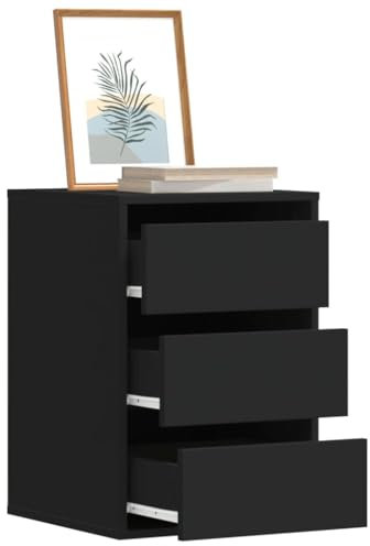 LLEZKBR Schränke & Aufbewahrung-Kommode Eckkommode Schwarz 40x41x58cm Holzwerkstoff