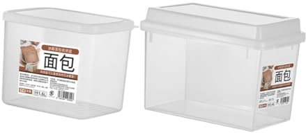 CONGARTENO 2pezzi Contenitore Ermetico Per Pane Con Coperchio Trasparente Per Conservazione Alimentare Capacità Ampia Adatto Piano Di Lavoro Cucina Materiale Resistente