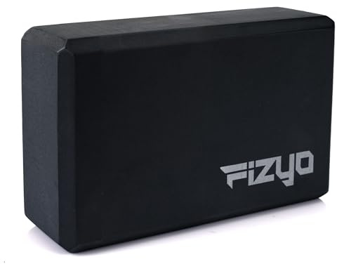 Fizyo Bloque de Yoga Antideslizante de Espuma EVA – Cubo para Yoga, Pilates, Estiramientos y Meditación, Soporte de Fitness, Alta Densidad, Negro 23 × 7 × 15 cm