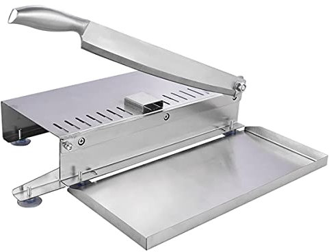 SHENJIA Stainless Steel Manual Bone Meat Cutter, Commercial Ribs Meat Chopper Deli Food Slicer Slicing Machine for Chicken Beef Fish Frozen Meat Vegetables
