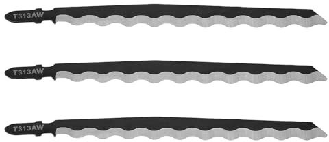 eMagTech 3PCS Lama Per Seghetto Alternativo T313AW In Acciaio Al Carbonio, Lunghezza Totale 152 Mm, Spessore 1 Mm, Per Cartone, Moquette, Pelle, Gomma