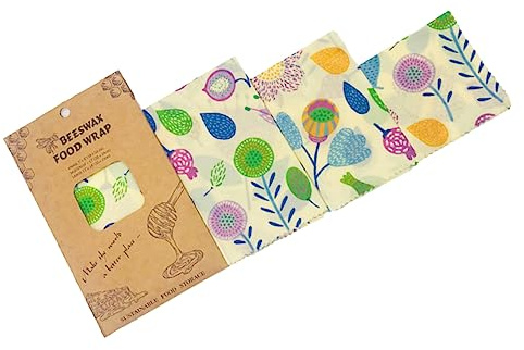 EXHUMKY 3pièces Emballages Alimentaires Cire Abeille Lingettes De Conservation Réutilisables pour Fruits Légumes Fromages