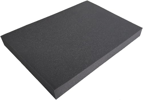 Viglietti Skumgummi för vaddering densitet 21, 25 och 30, tjocklek 1–15 cm. platta 200 x 100 cm svamp för sofffyllning, kuddar, expanderad polyuretan topper (svart, densitet 21 h. 1 cm)