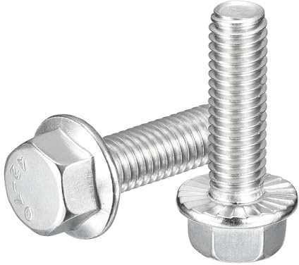 QUARKZMAN 15Pcs 3/8-16 x 1-1/4 Tornillos Hexagonales Cabeza Con Brida Tornillos Brida Hexagonales Acero Inoxidable 304 Tornillos Brida Hexagonales Grado 5.8 Para Electrodomésticos Plateado