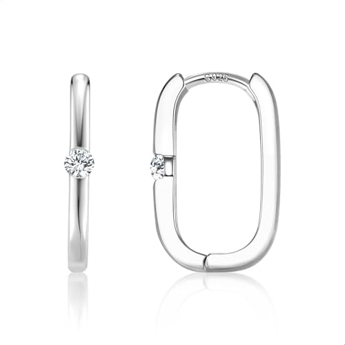ALEXCRAFT 14K Vergoldet Ohrringe Kleine Zirkonia Creolen für Damen Frauen