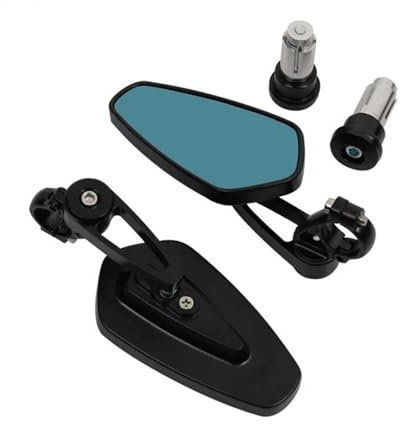 MASHRGX Lenkerendenspiegel Für Kawasaki Z250 Z300 Z400 Z650 Z750 Z800 Z900 Z1000 ZX6R ZX10R Z650RS Z 1000 R/SX Motorrad-Seitenspiegel(Black)