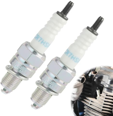 Zündkerze CR7HSA/C7HSA Zündkerze Gewinde 10 mm, 2Pack CR7HSA | für Roller, Mopeds und Motorräder, Geschützt für Verbesserte Motorleistung und Effiziente Zündung